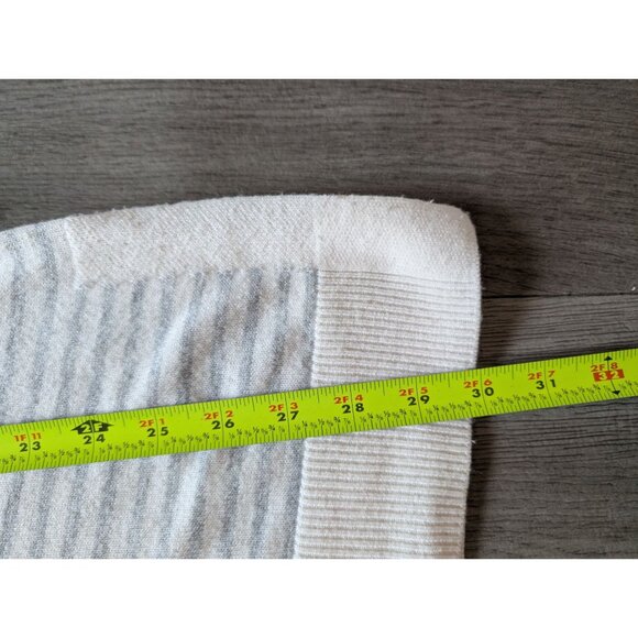 Loft Womens XL White Gray Striped Lightweight Sweater Long Sleeve Casual Pullove - Picture 5 of 6